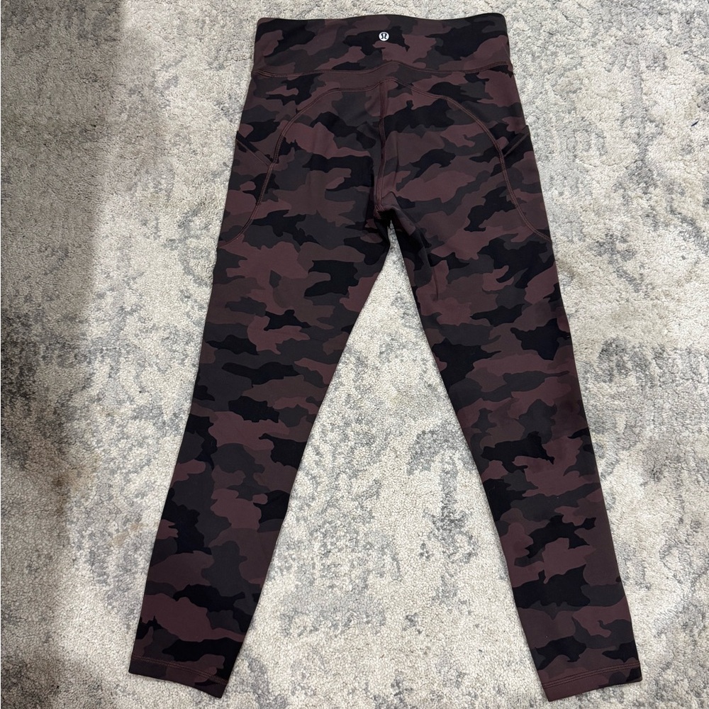 Lululemon Wunder Train High Rise Tight 25" Heritage 365 Camo Brown Earth Sz 8